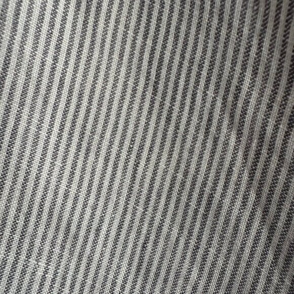 Soft Surroundings Gray Striped Wide Leg Linen Cropped Pants Size Large Lagenlook - Picture 1 of 15